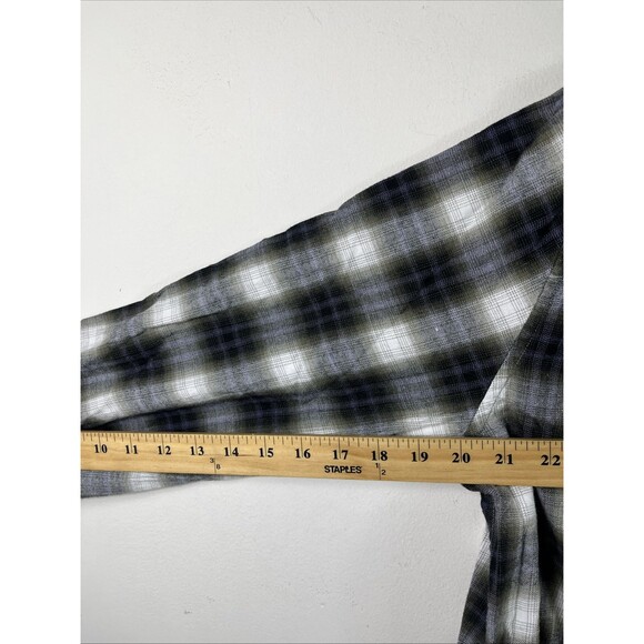 John Varvatos USA Shirt Mens Lightweight Plaid Flannel LS Button Up Large - Picture 8 of 8